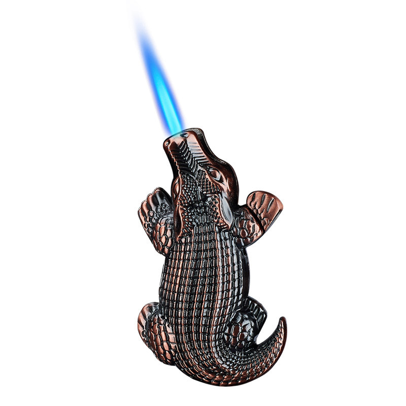 Crocodile novel and unique creative personality trend direct blue flame inflatable lighter manufactu
