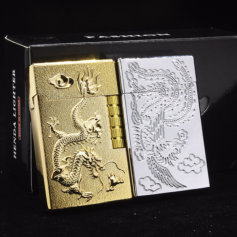 Inflatable grinding wheel open flame steel sound lighter