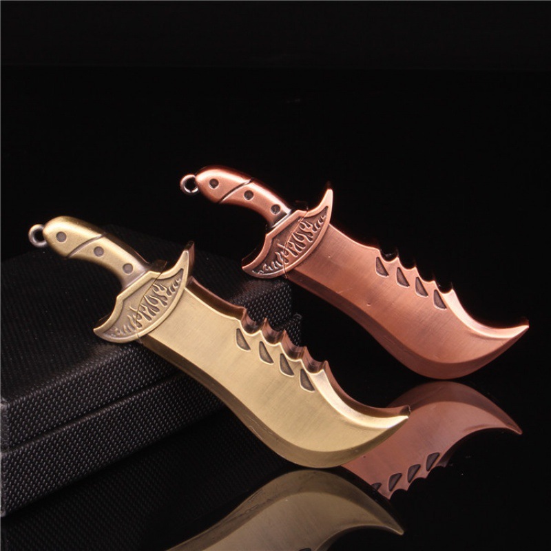 Metal windproof inflatable lighter Mini treasure knife Dragon slaying knife lighter