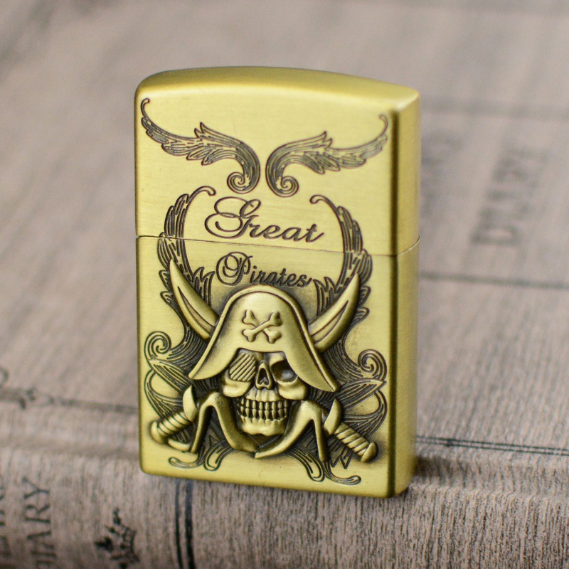 Metal relief grinding wheel open flame inflatable lighter windproof foreign trade manufacturer 