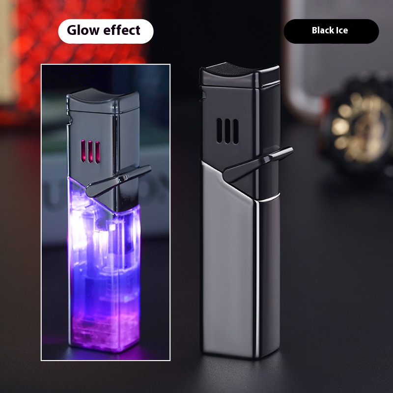 Transparent four-fire direct blue flame gas lighter super hot energy cigar special lighter