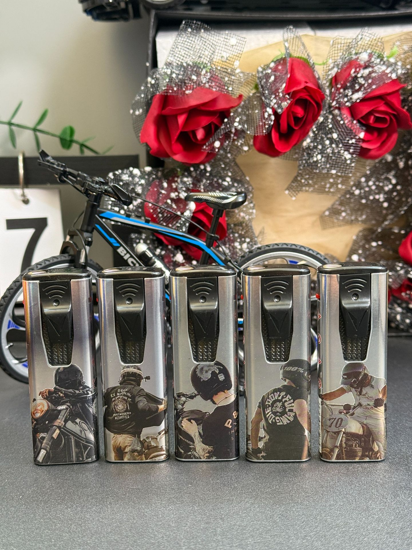 New creative pull-down straight blue flame lighter