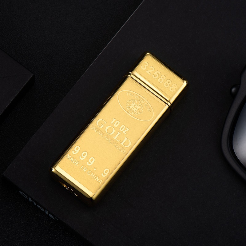 Gold bar windproof lighter Gold brick gold nugget creative lighter cigarette wholesale