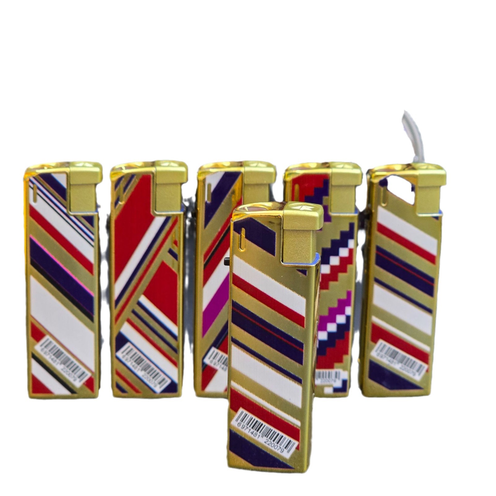 Short metal iron shell windproof direct blue flame lighter wholesale