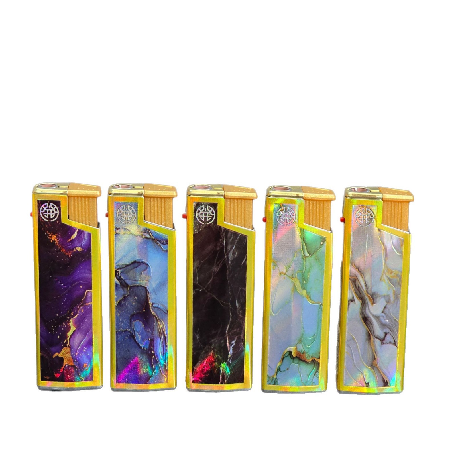 Creative color paper wrapping metal iron shell foreign trade inflatable direct windproof gas lighter