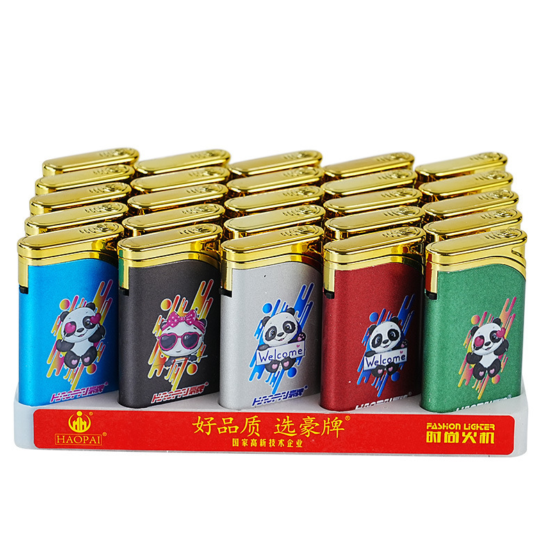 High-end oblique flip cover internet celebrity windproof lighter metal resistant