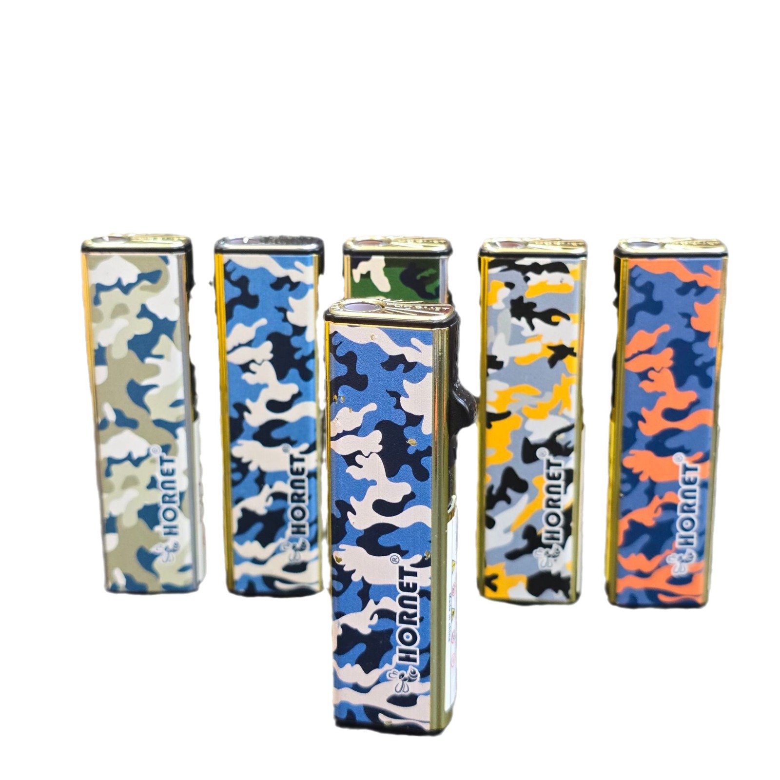 Camouflage picture side metal direct blue flame lighter printing logo advertising disposable lighter