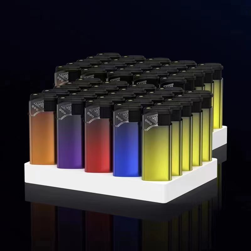 Windproof inflatable metal lighter fine flame disposable advertising lighter