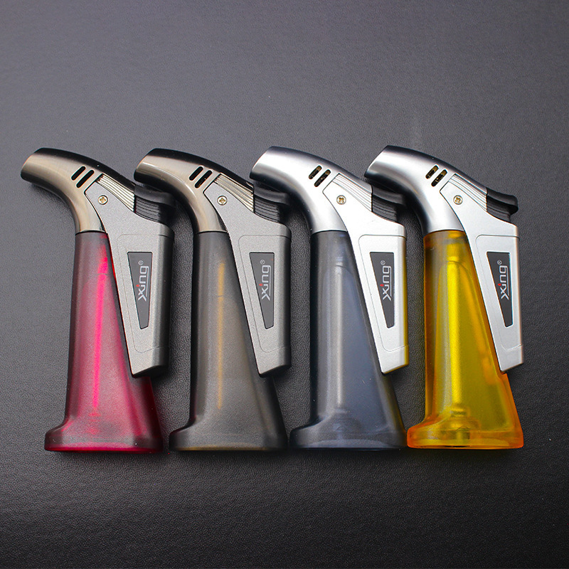 Windproof lighter straight to the blue flame fast point cigar small welding gun