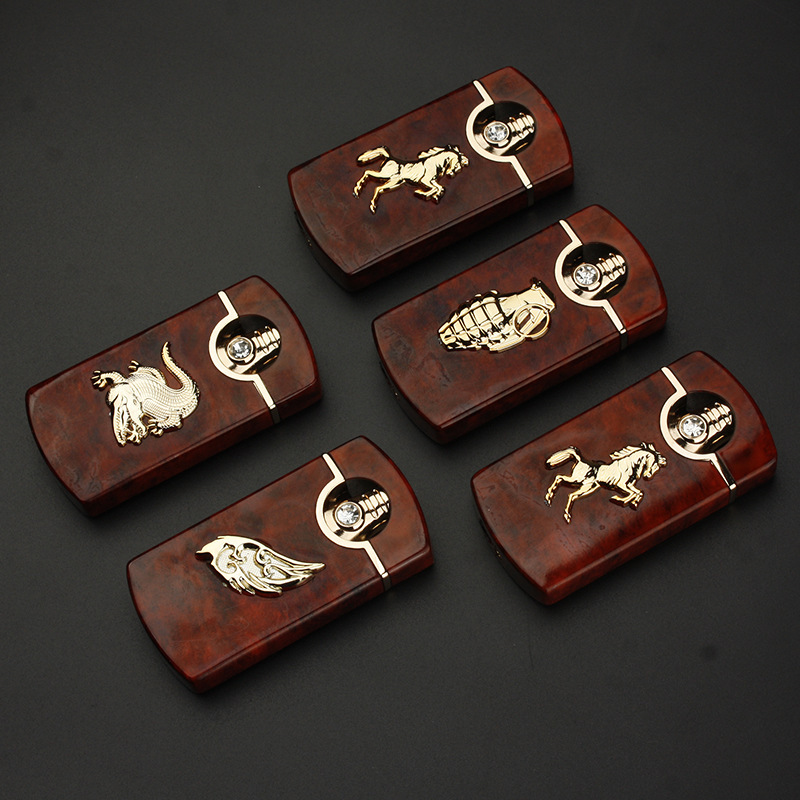 Three-dimensional relief craft patch inflatable outdoor windproof direct blue flame lighter