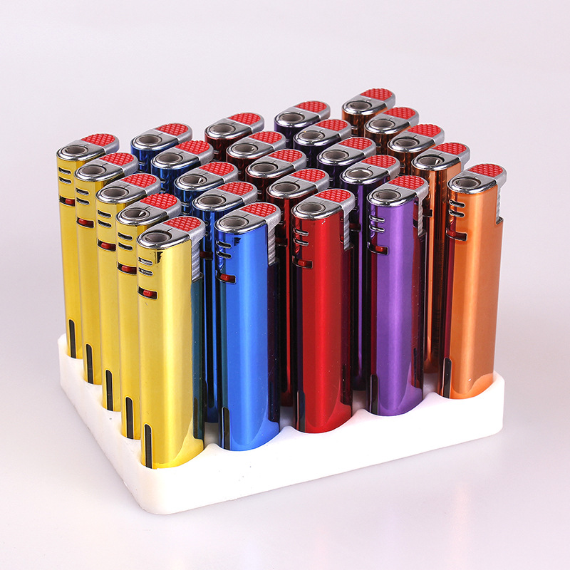 Metal direct injection inflatable lighter wholesale disposable advertising lighter LOGO printing