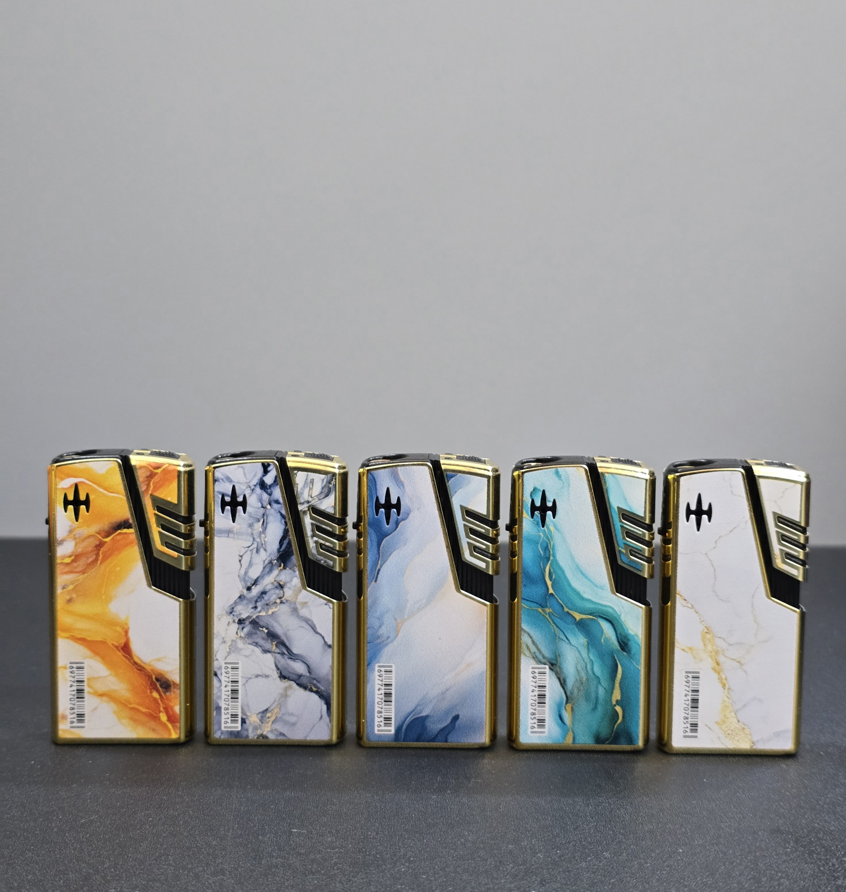 New blue flame direct plating metal lighter printing logo disposable windproof inflatable manufactur