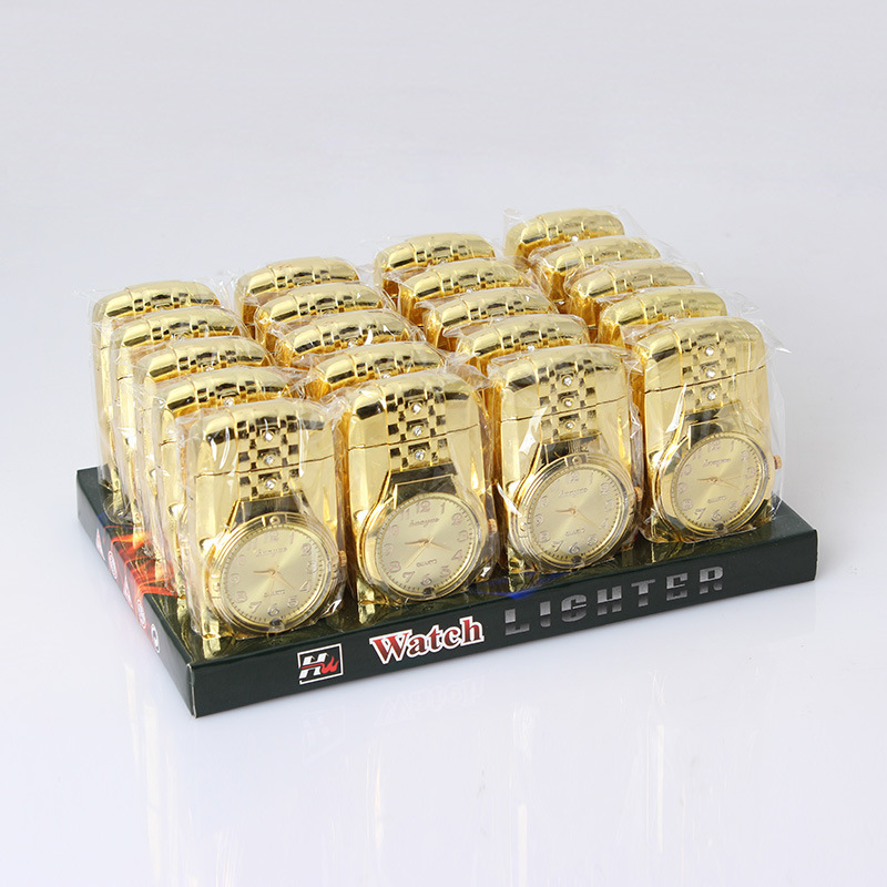 Creative colorful light real watch men gas lighter wholesale