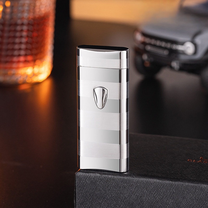 Induction windproof lighter air-rushing and portable thin lighter factory price