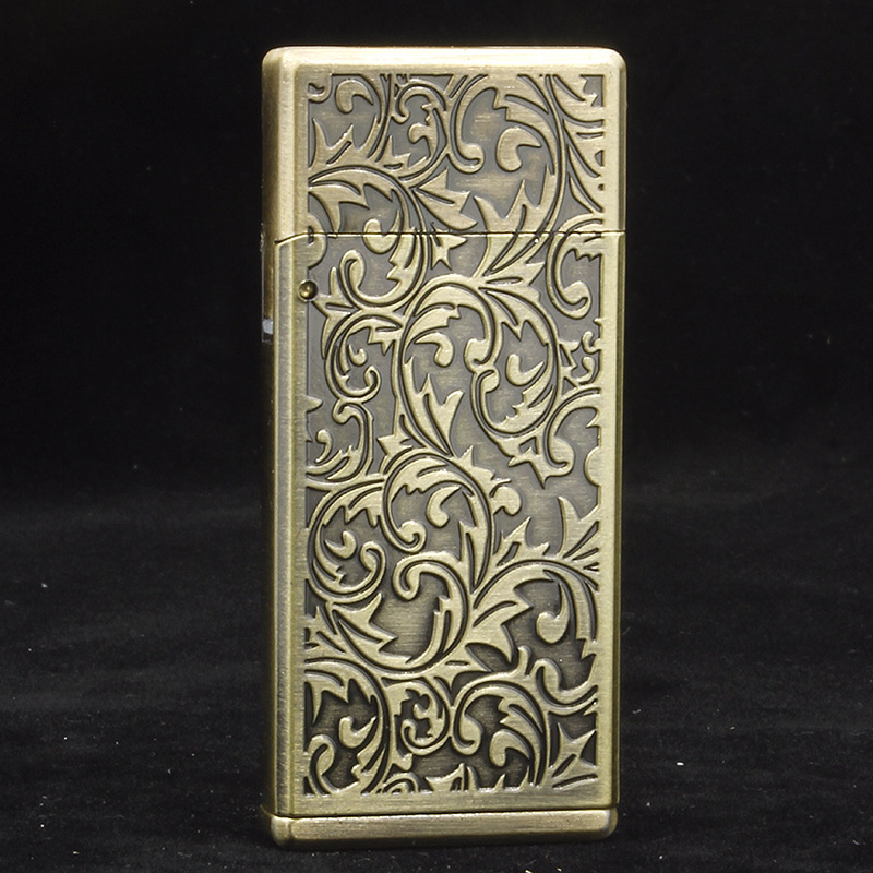 Ultra-thin grinding wheel open flame kerosene lighter classic European simple die-casting firer