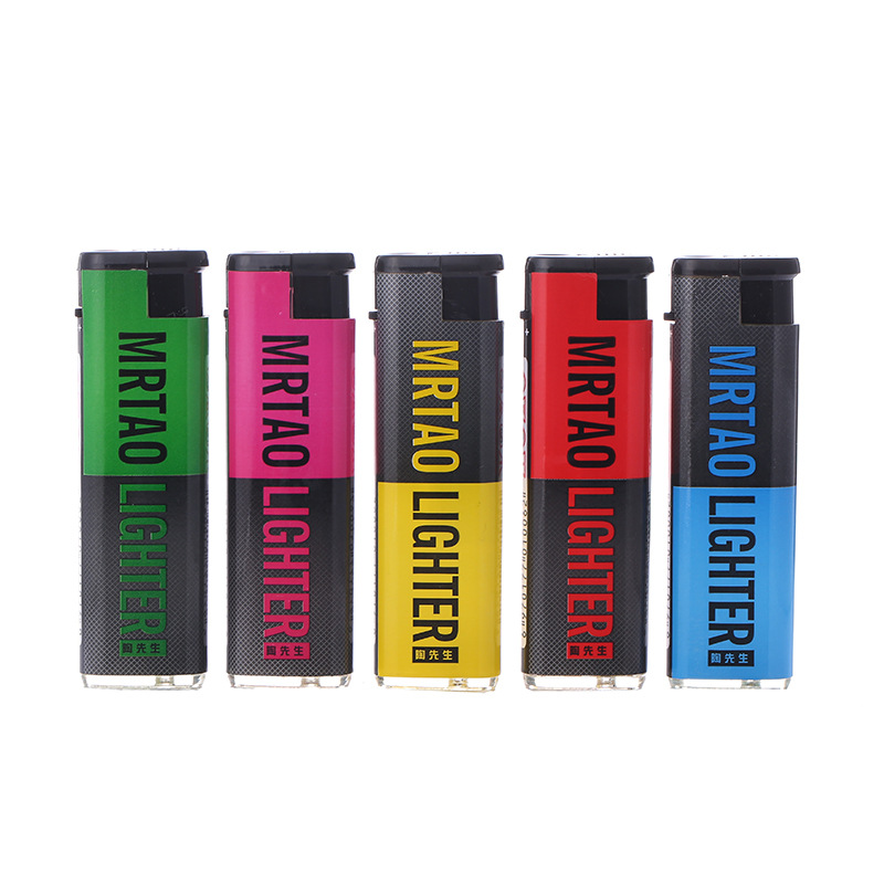 Wind-resistant series high-quality paper-packed plastic windproof inflatable lighter wholesale