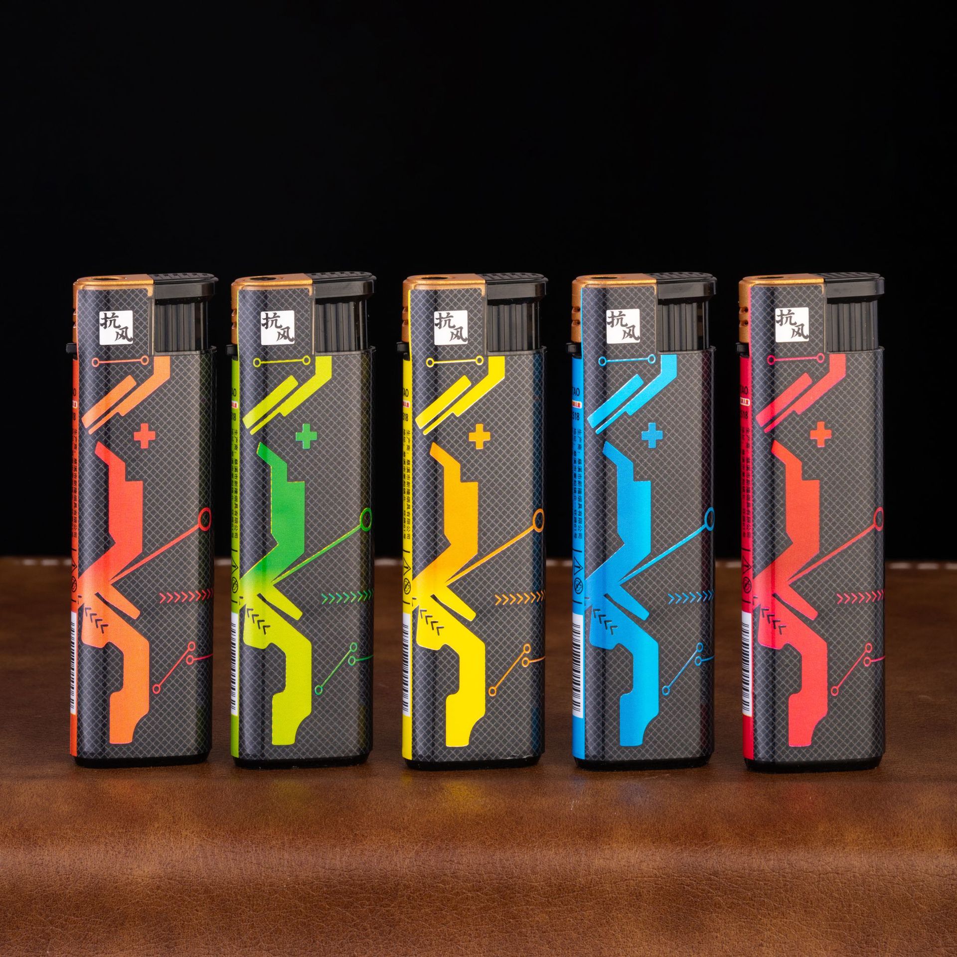 Wind-resistant series high-quality paper-packed plastic windproof inflatable lighter wholesale