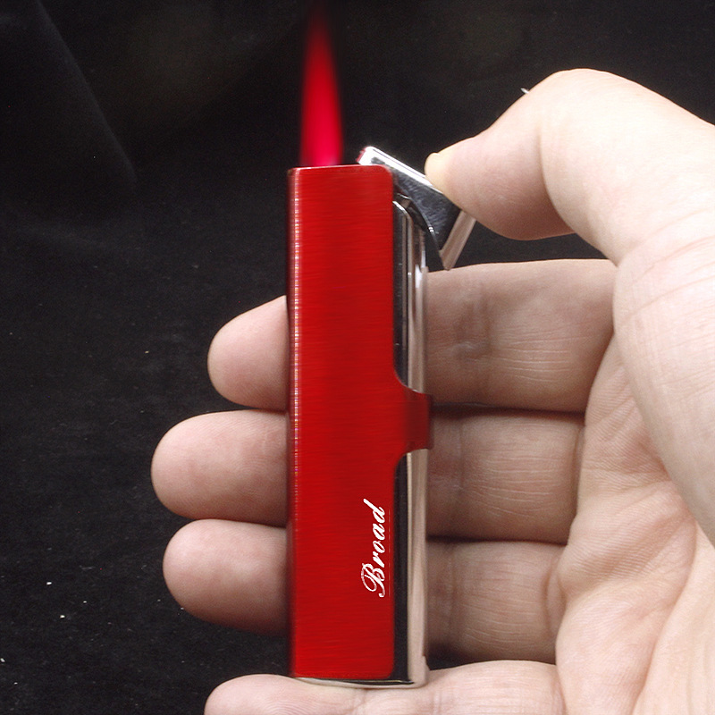 Simple long windproof plateau metal inflatable cloud shang color paint lighter