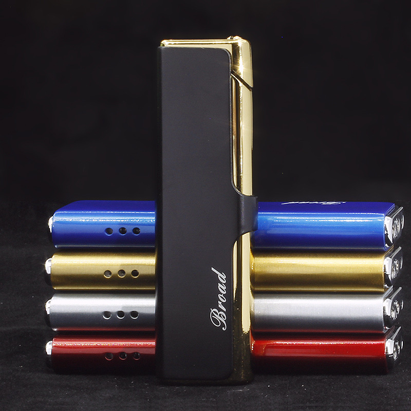 Simple long windproof plateau metal inflatable cloud shang color paint lighter