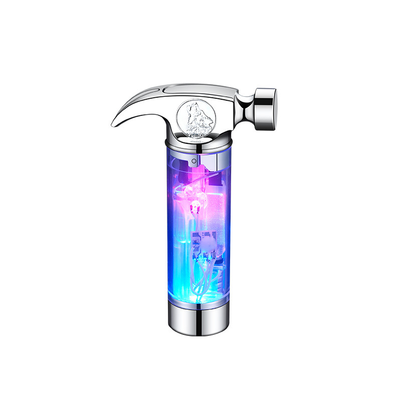 Colorful flash lights small and cute pink flame little hammer trendy toy windproof lighter