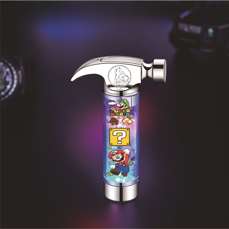 Colorful flash lights small and cute pink flame little hammer trendy toy windproof lighter