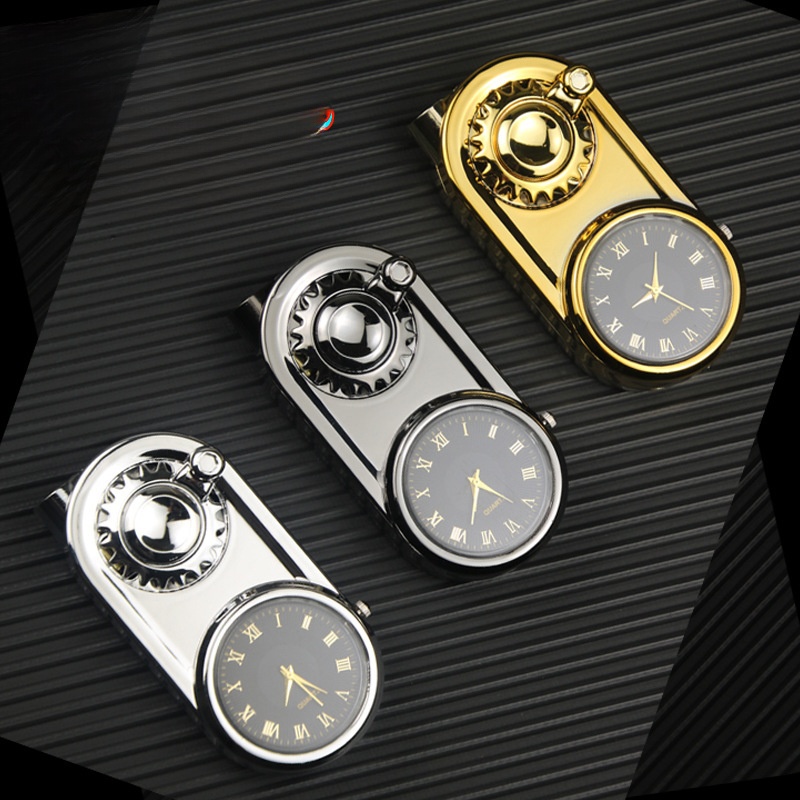 Watch lighter can rotate one-handed decompression igniter windproof blue flame can customize adverti