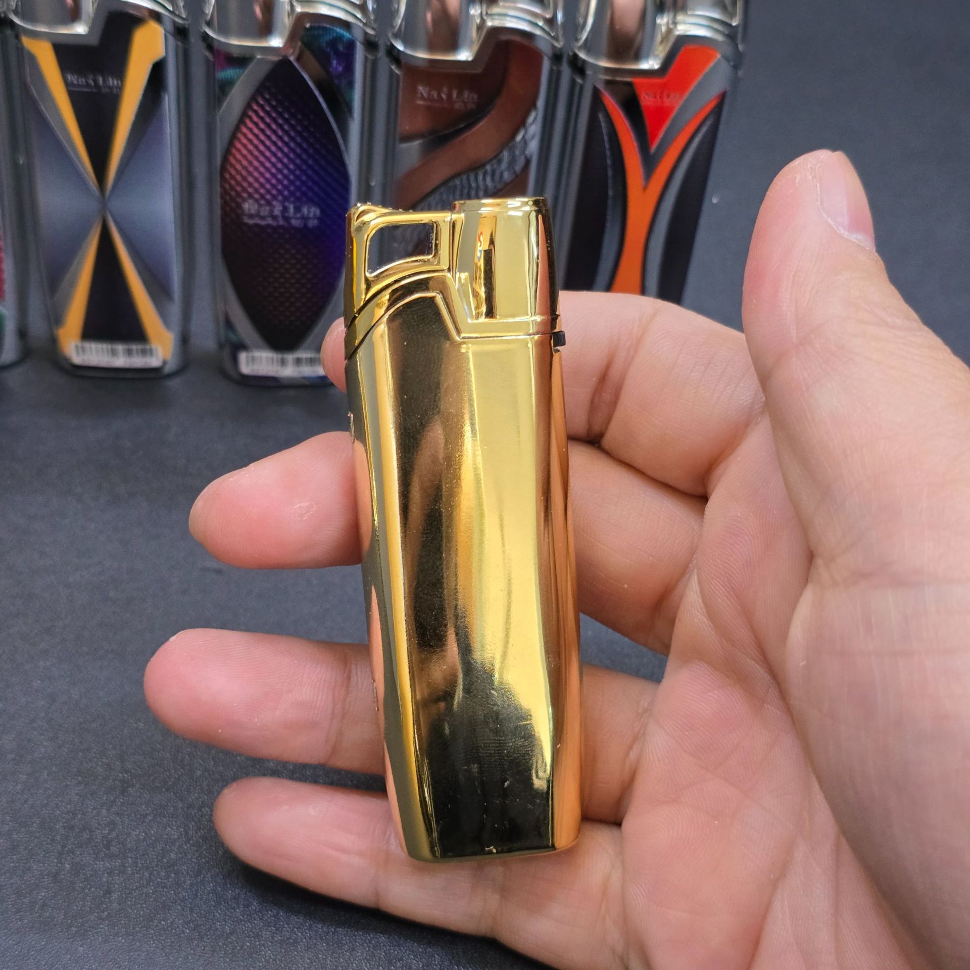 Metal direct punch lighter creative windproof electronic custom LOGO lighter manufacturer wholesale