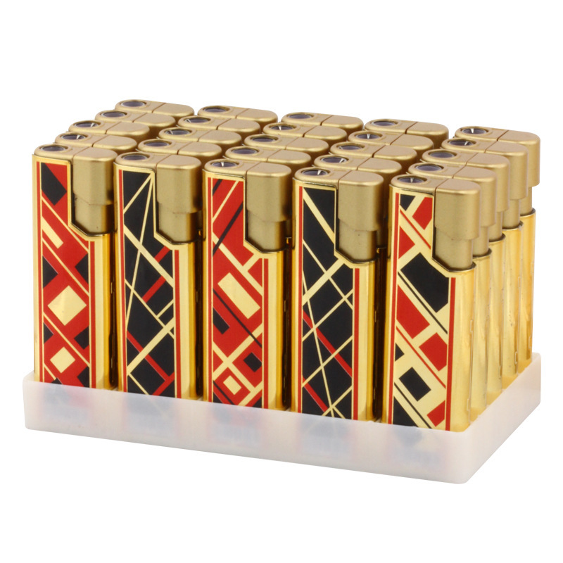 Metal direct impact windproof lighter thickened explosion-proof durable fashion houndstitch lighter 