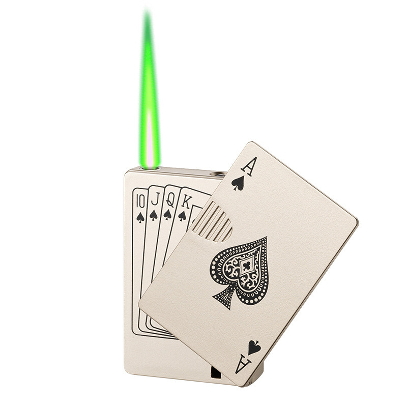 Creative playing card styling with banknote detection lamp metal windproof lighter wholesale