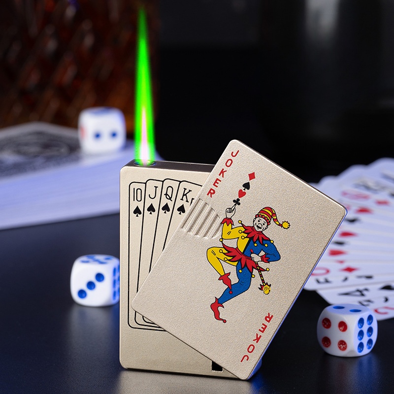 Creative playing card styling with banknote detection lamp metal windproof lighter wholesale