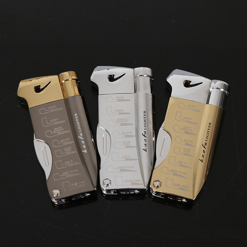 Creative metal cigarette wholesale mini inflatable direct flush lighter