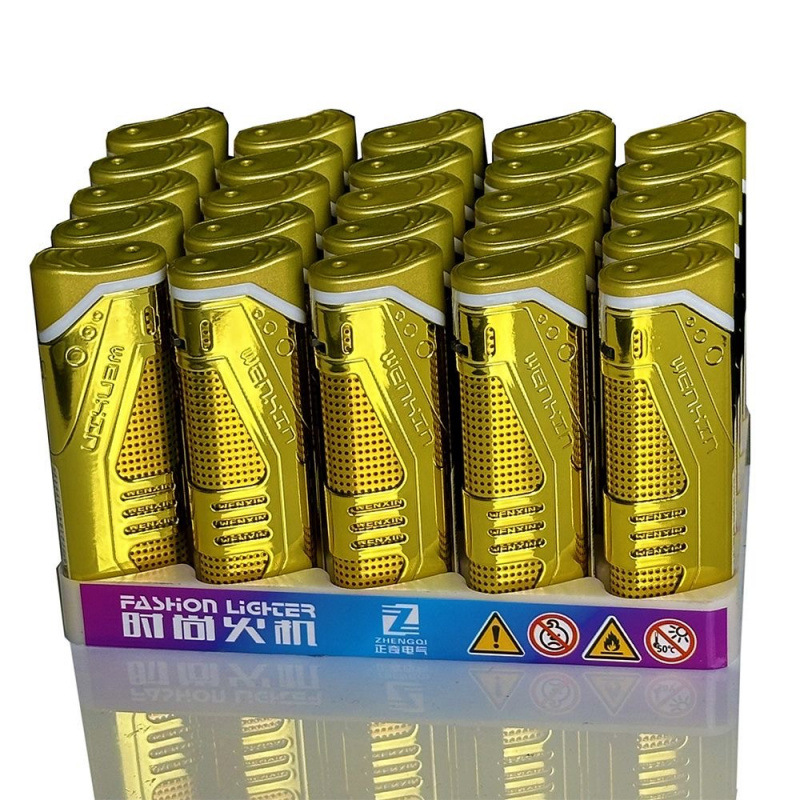 New metal direct impact windproof lighter  wholesale blue flame thickened inflatable 