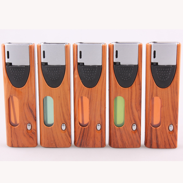 Push open flame gas plastic lighter wholesale lighter with light advertising lighter logo