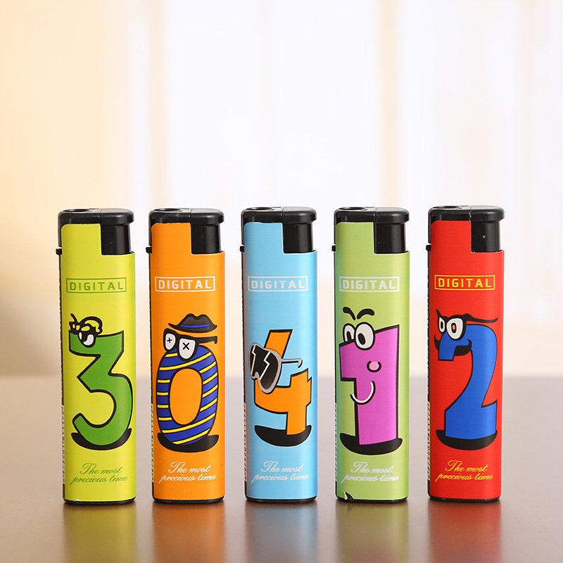 Creative five-color spray paint disposable lighter inflatable plastic windproof advertising lighter 