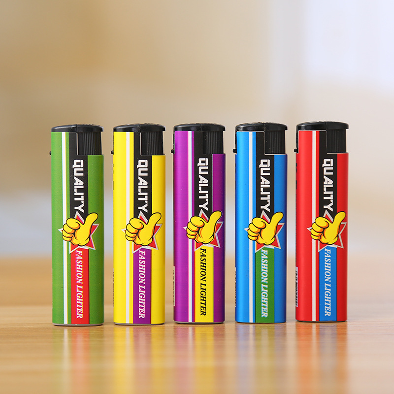 Creative five-color spray paint disposable lighter inflatable plastic windproof advertising lighter 