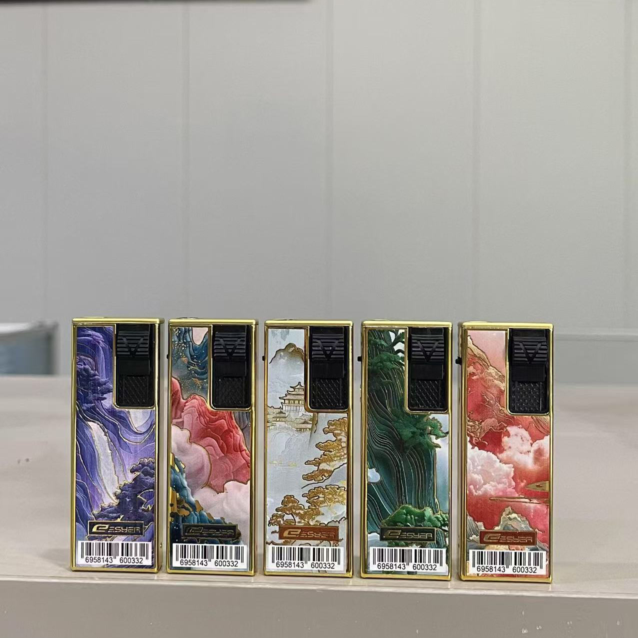 Electroplating iron shell metal large capacity inflatable pull-down straight-pull windproof lighter