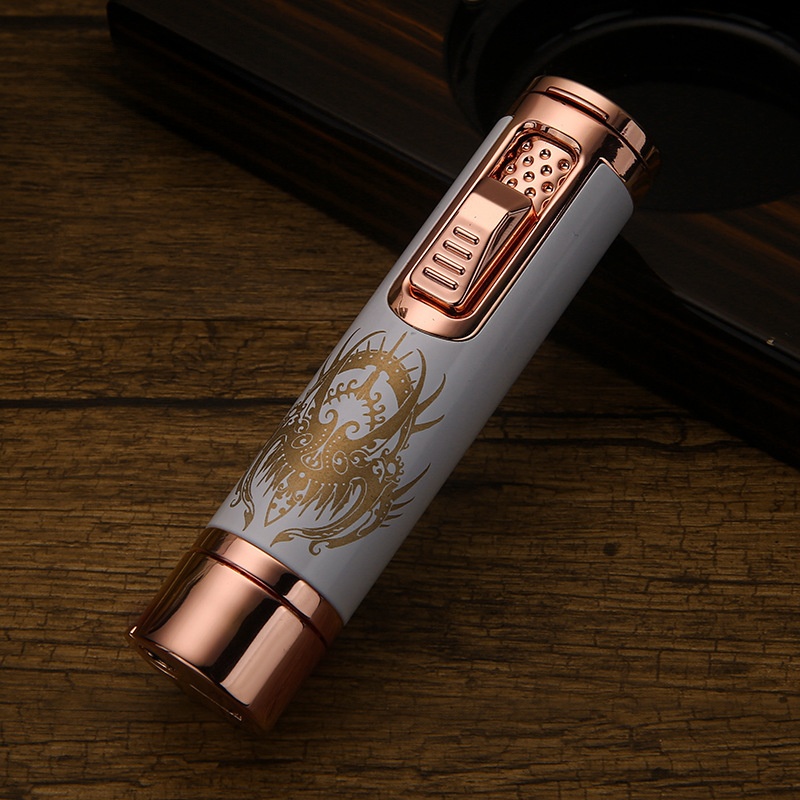 Windproof direct rush lighter cigar inflatable moxibustion spray gun outdoor metal igniter