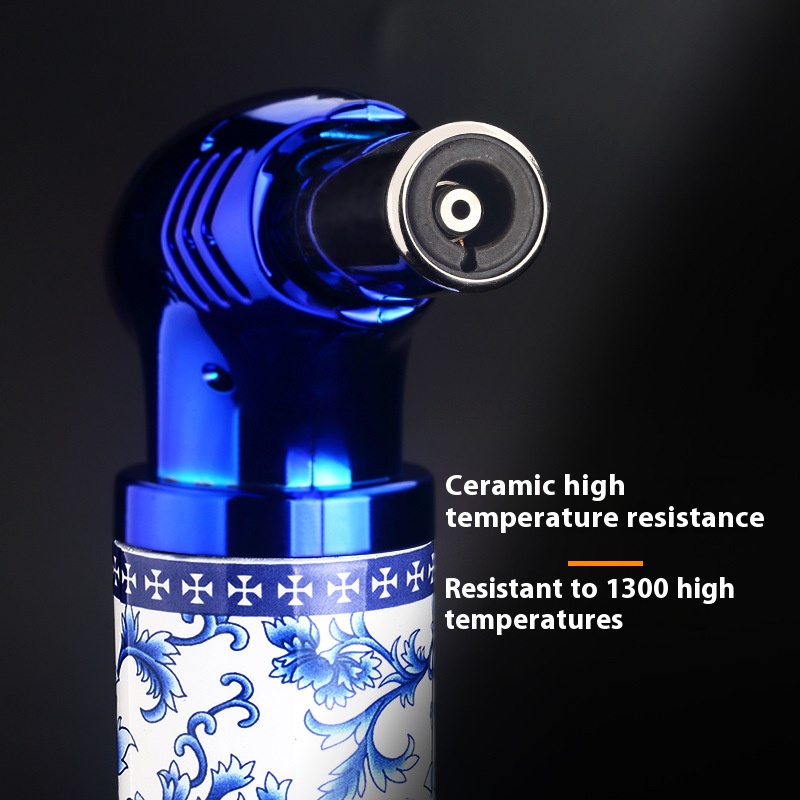 Metal welding gun lighter enamel blue and white porcelain new products hot-selling spray gun lighter