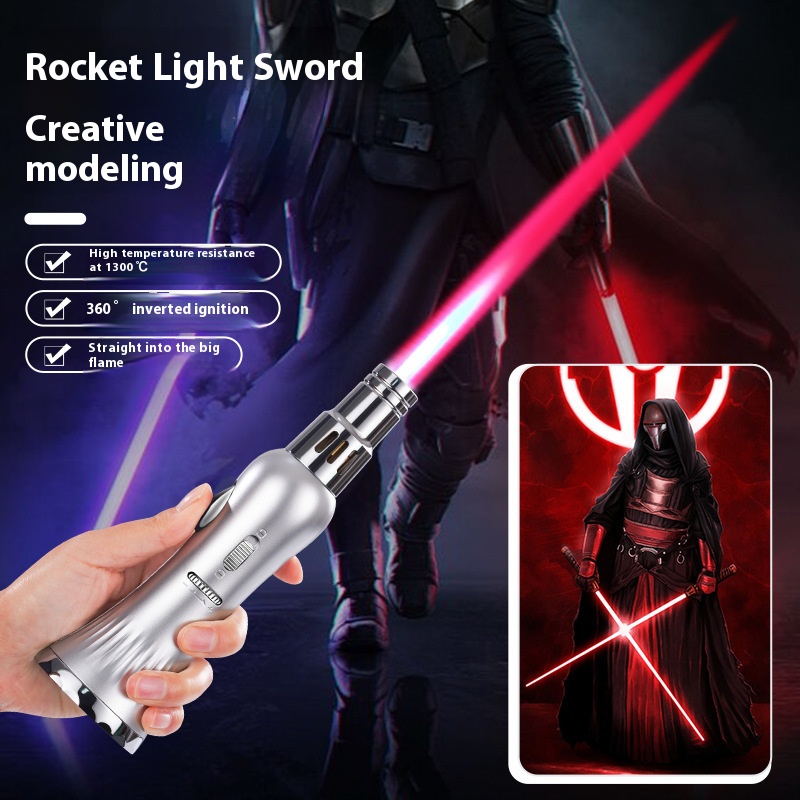 Red flame high temperature spurt gun inflatable windproof lighter outdoor barbecue igniter