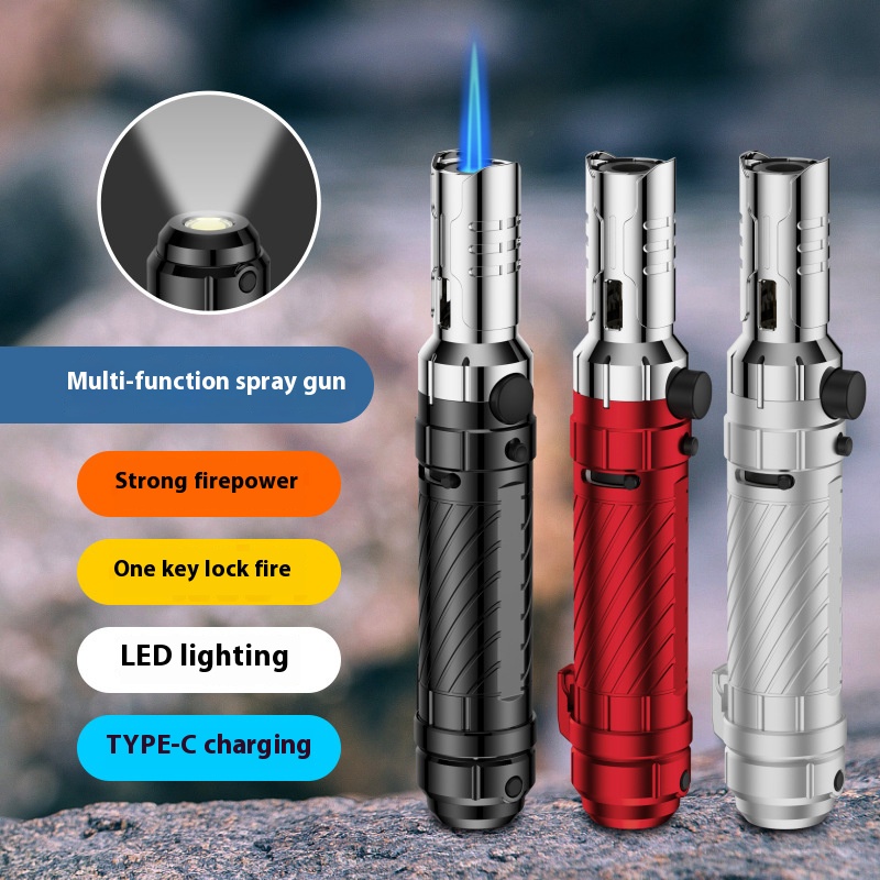 Multifunctional high-fire inflatable lighter with lights
