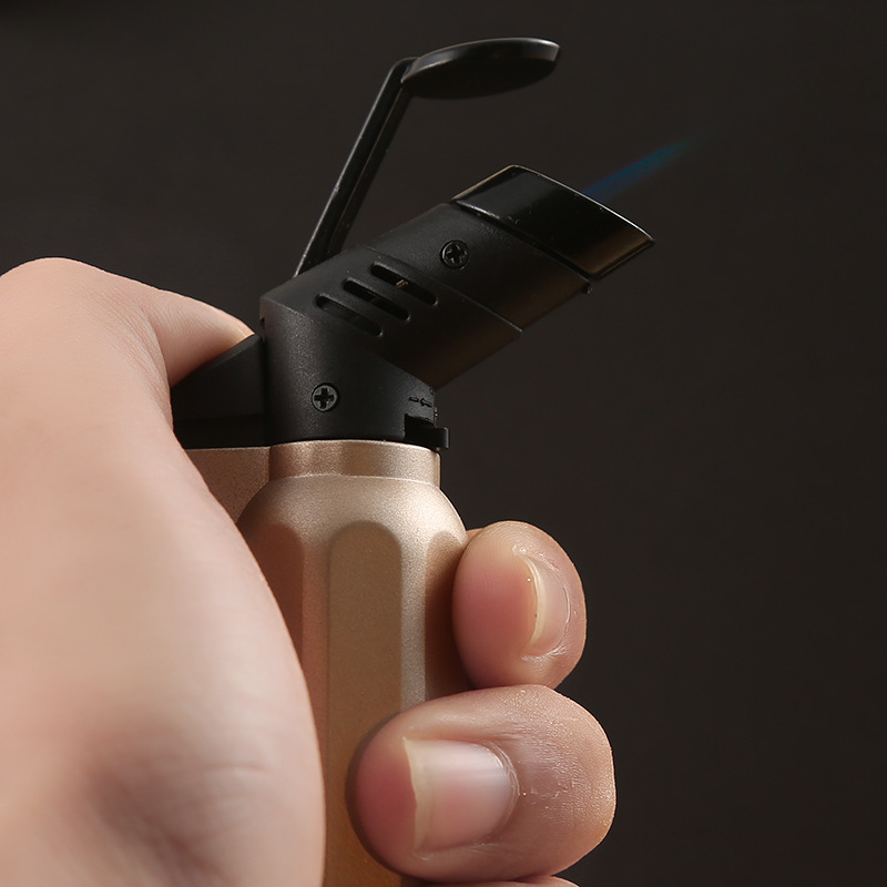 Metal spray gun windproof direct rush lighter wholesale metal inflatable lighter logo printing