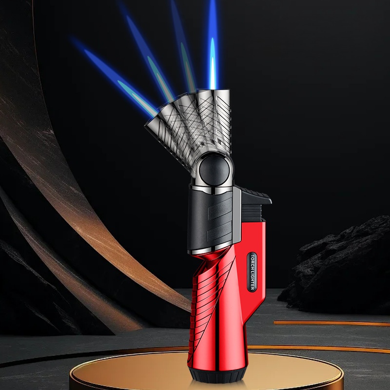 New small spray gun windproof direct rush can rotate 45° metal lighter