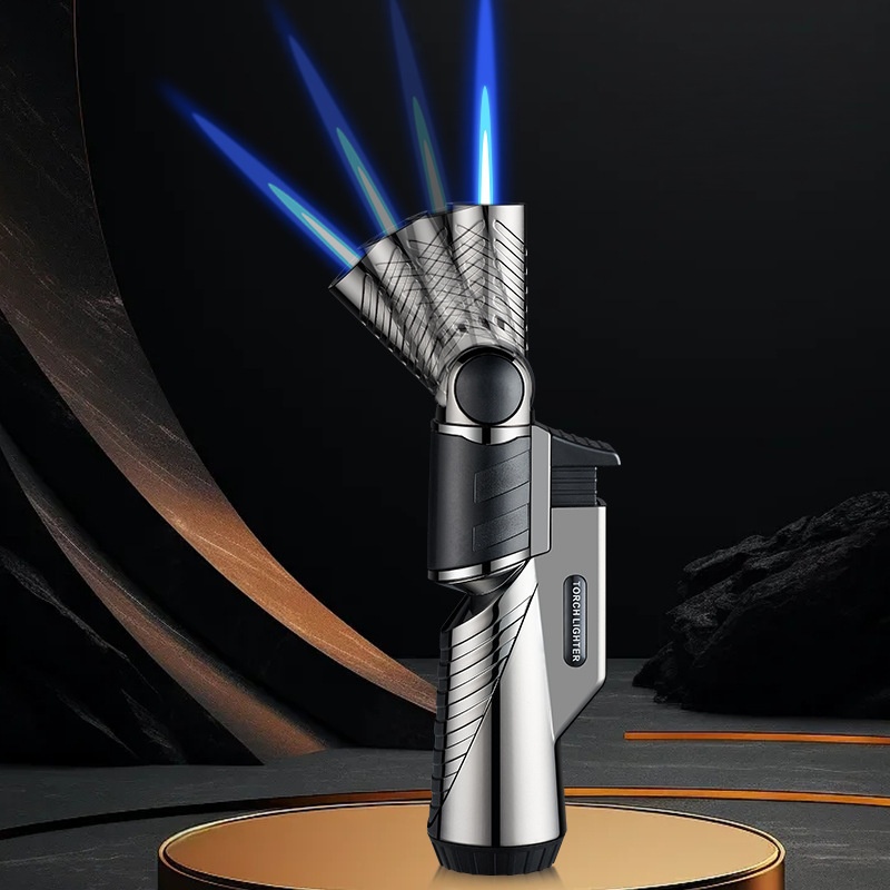 New small spray gun windproof direct rush can rotate 45° metal lighter