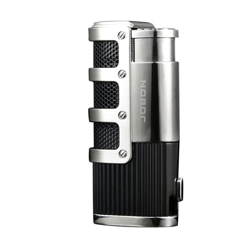 Three-fire direct rush lighter windproof creative cigar special gas metal lighter lighter
