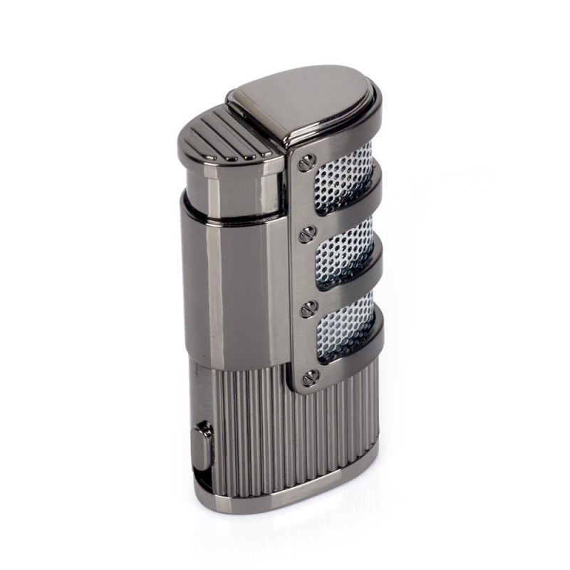 Three-fire direct rush lighter windproof creative cigar special gas metal lighter lighter