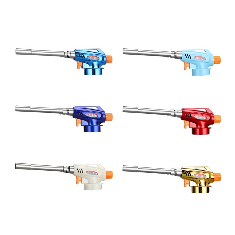 Cylinder air spray gun windproof long pipe spray gun outdoor portable barbecue lighter