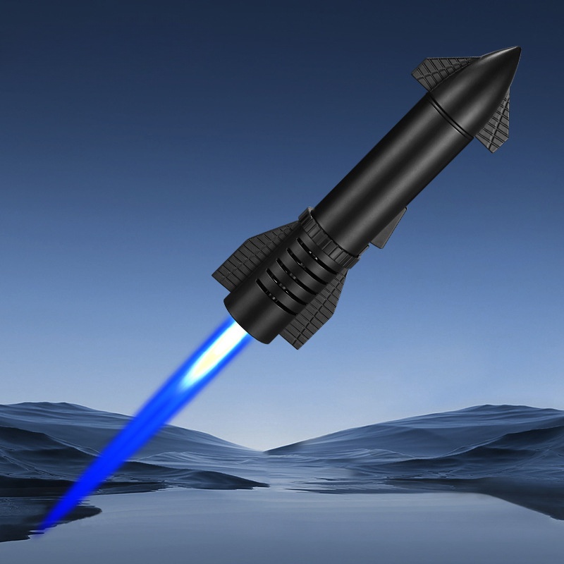 Lighter Creative Rocket Desktop Ornament Metal Direct-Pulse Welding Gun Inflatable Lighter