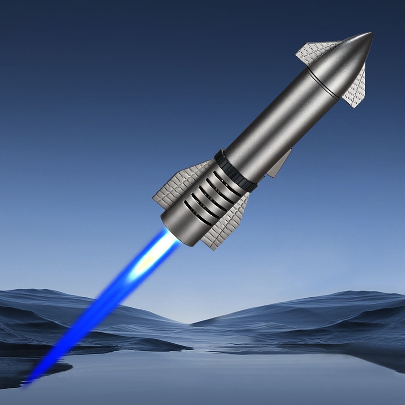 Lighter Creative Rocket Desktop Ornament Metal Direct-Pulse Welding Gun Inflatable Lighter