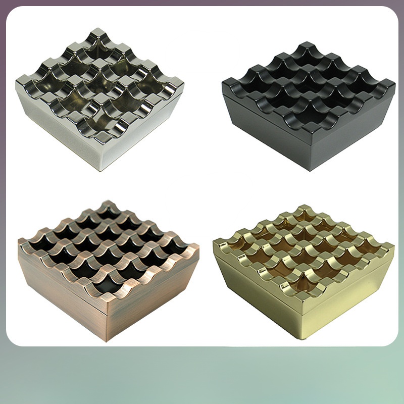 Ashtray commercial 16 grid 9 grid creative porous large zinc alloy ashtray bar home hotel with cover