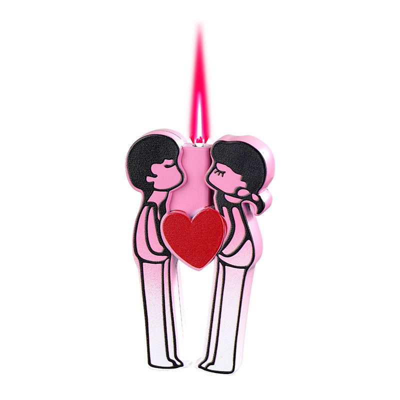 Gradient cartoon romantic kiss inflatable lighter ornaments tide cross-border wholesale